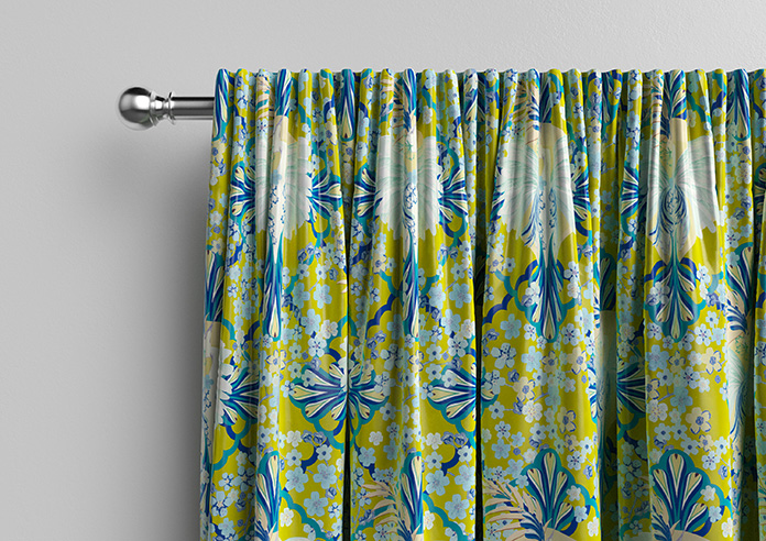 Faded Glamour, China Blue Chartreuse - Made To Measure Curtains - Image 10